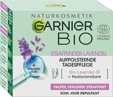 Garnier Bio Lavendel Cuidado hidratante antiarrugas, reduce y suaviza las líneas finas de la cara, también para pieles sensibles, 50 ml