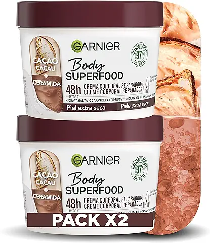 GARNIER Body Food Cacao, Hidratación,Calmante, 380 ml  