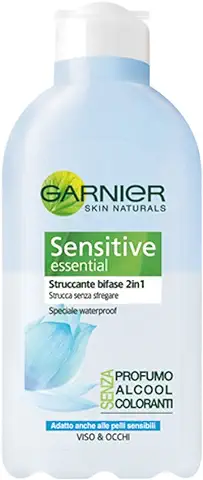 Garnier Sensitive Essential - Removedor de Maquillaje Bifásico 2 en 1 Adecuado También para Pieles Sensibles  