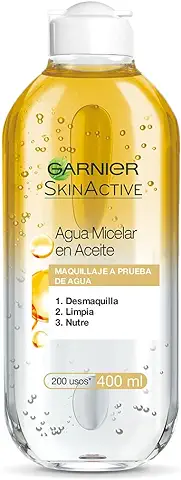 GARNIER Skin Active, Agua micelar (piel grasa, en aceite waterproof) - 400 ml.
