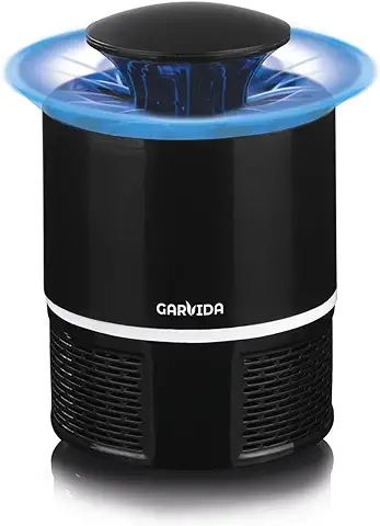 GARVIDA Trampa para Insectos, sin Productos Químicos, luz LED Atrae a los Insectos, gran Radio de Efecto, el Ventilador Aspira los Insectos en el Recipiente Colector, los Insectos se Atrapan Rápida y  