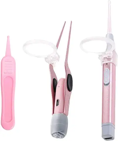 Gasea Limpiador de Cera de Oídos, Herramienta de Eliminación de cera de Oídos, Oído Limpiador Kit de Eliminación de Cera del Oído con Caja de Almacenamiento, Herramienta de Limpieza de Pinzas Nasales  