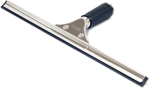 GBPro - Limpiaparabrisas Profesional de Acero Inoxidable (35 cm) con Cuchilla de Goma - Equipo de Limpieza de Ventanas  