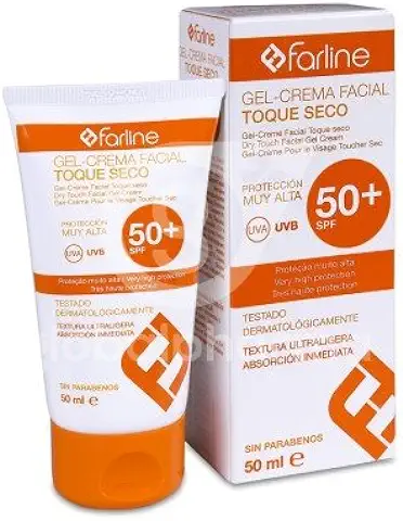 GEL-CREMA FACIAL FARLINETOQUE SECO PROTECCION MUY ALTA 50+ UVA ULTRA-LIGERO SIN PARABENOS 50 ML C.N. 182829  