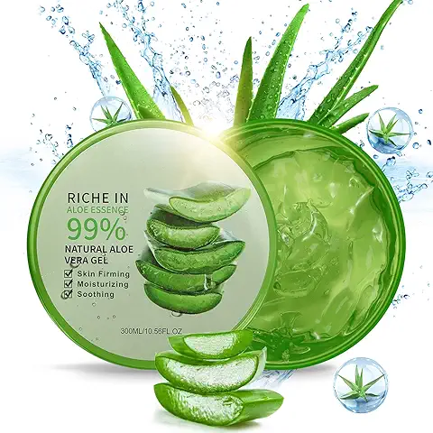 Gel de aloe vera Orgánico de 300ML - Crema Hidratante Natural, Crema Hidratante para el Vello Corporal, Cuidado de las Quemaduras Solares, Cicatrices Reparadoras, Calmantes y Antiinflamatorias  