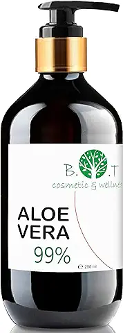 Gel de Aloe Vera para el Cuidado de la Piel (Rostro y Cuerpo) y del Cabello. Extra Hidratante 100% Natural. Nutrición y Suavidad de la Piel - 250 ml  