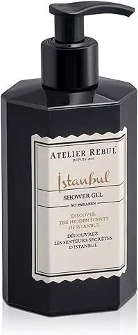 Gel de Ducha ATELIER REBUL ISTANBUL 430 ml – Aroma Amaderado y Especiado – Gel de Ducha Natural sin Sulfatos, Parabenos ni Aceites Minerales  