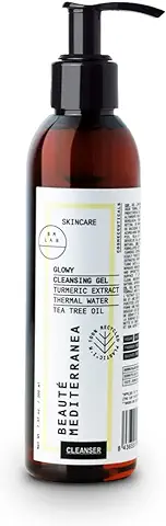 Gel Limpiador Facial - Desmaquillante Hidratante Efecto Iluminador - 200 ml - Ideal para Pieles Maduras o Acnéicas - 100% Vegano Sin Sulfatos - Beauté Mediterranea Glowy Cleansing Gel  