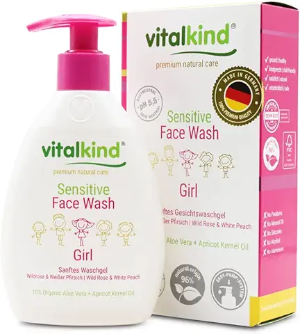 Gel Limpiador Facial Vitalkind para Niñas. Cosmética Premium Natural Care Productos para Niños.  