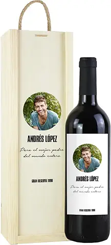 Genérico Botella de Vino Personalizada Caja Regalo Pareja Amigo Amiga Novio Novia San Valentín Cumpleaños  
