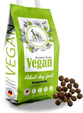 German Shephy Dog Food German Shephy | 5kg | Hunde Trockenfutter Vegano | Hipoalergénica | Sin Cereales | Saco para Cachorros, Adultos, Mayores y Alérgicos  