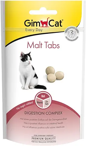 GimCat Malt Comprimidos - Snack para Gatos Funcional que Influye Positivamente en la Salud Intestinal - 1 Bolsa (1 x 40 g)  