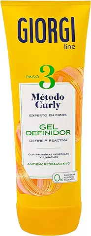 GIORGI Line - Gel Definidor, Método Curly, Rizos Espectaculares, 0% Alcohol, 0% Siliconas, 0% Sulfatos, Con Proteínas Vegetales y Aguacate - 250 ml  