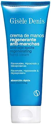GISÈLE DENIS - Crema de Manos Regenerante Antimanchas, 75 ml, con Flavonoides, Hipoxósido y Glicoproteínas, Combate Envejecimiento en Piel y Manchas Oscuras, Rápida Absorción y Textura Suave  