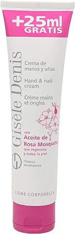 GISÈLE DENIS - Crema de Manos y Uñas, 100 ml, Reparadora e Hidratante, con Aceite de Rosa Mosqueta, Protege y Nutre, Piel Tersa y Suave, Uñas con Brillo y Vitalidad, Cutículas Hidratadas  