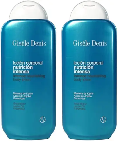 GISÈLE DENIS - Loción Corporal Nutrición Intensa, 2x400 ml, Crema de Cuerpo, Hidratante y Protector, con Manteca de Karité, Aceite de Jojoba y Ceramidas, VItaminas y Minerales, Regenerador  