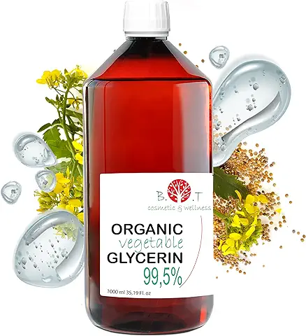 Glicerina Vegetal, Calidad Farmacéutica USP Orgánica Pura 100% | Hidratante Piel y Cabello, Conserva Flores, Base Cosmética Casera, Jabón | Sin OGM | Vegano 1000 ml / 1320 g  
