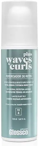 Glossco, Crema Walves & Curls Plus, Fijación Rizos y Ondas, 150 ml  
