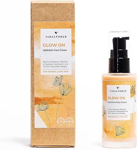 GLOW ON Crema Hidratante Facial Mujer - Explosión Antioxidante en el Rostro con sus 32 Activos Naturales como Astaxantina, Vitamina C Pura, Retinol o Ácido Hialurónico Vegetal - Crema Regeneradora  