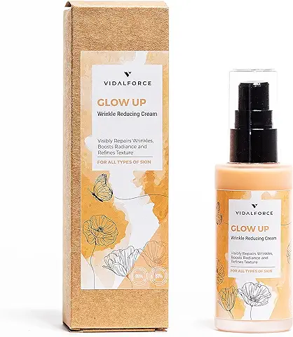 GLOW UP Crema Antiarrugas Mujer 1% Retinol Natural Bakuchiol y 38 Activos Naturales como Astaxantina, Vitamina C Pura o Colageno Puro - Explosión Antioxidante en la piel - Crema Anti-Edad Natural -  