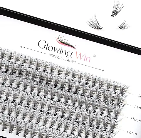 Glowing Win Pestañas Postizas Naturales 0.07C 20D Individual Cluster Lashes 8-14mm Extensiones de Pestañas pelo a pelo 120PCS DIY False Lashes