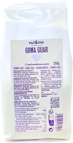 Goma guar 250 gr Nut&me | Espesante Natural | Estabilizador para Alimentos | Sin Gluten | Fuente de Fibra | Keto | Vegano |  