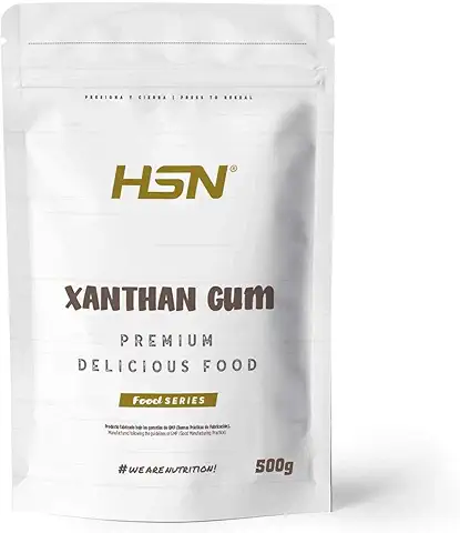 Goma Xantana de HSN | 500 Gramos | Espesante Alimenticio Ideal para Recetas Fitness | Fibra Soluble | No-GMO, Vegano, Sin Gluten ni Lactosa  