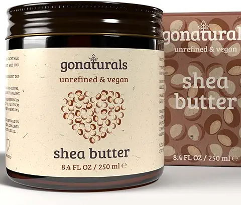 GoNaturals Manteca de Karite Pura Ecologica 100% Vegan - Pure Shea Butter Organic, Manteca de Karite para el Cabello - Manteca Karite, Crema Antiestrias Embarazo - Manteca de Karite sin Refinar, 250ml  