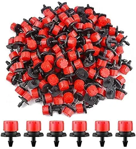 Goteador para Sistemas de Riego por Goteo - Sistema de Riego Automático Equipado con Tubo, Goteros, Válvula, Filtro y Conectores de agua - 100 Piezas de Aspersores de Riego por Goteo de 4/7 mm  