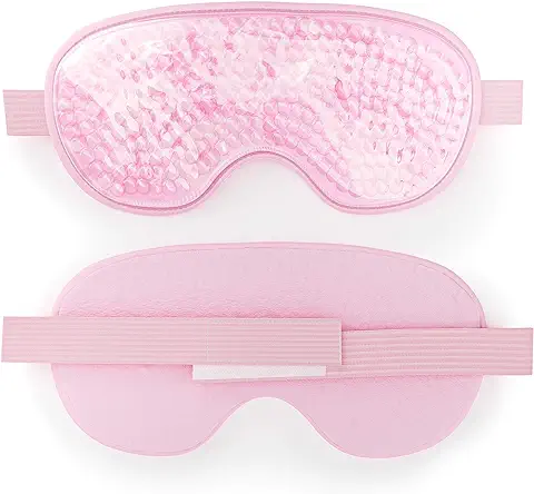 Grace & Stella Mascarilla para ojos con Cuentas de gel Frío y Caliente/Mascarilla para Dormir - Mascarilla de gel de Compresa para ojos Reutilizable, para Microondas y Congelable  