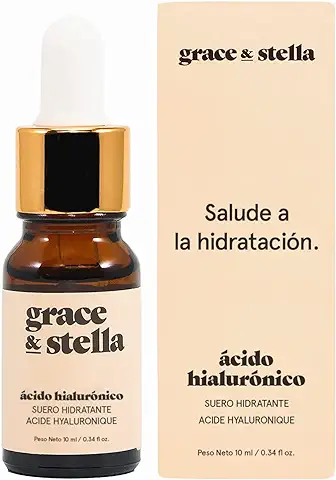 Grace and Stella Sérum Ácido Hialurónico - Sérum Facial Antiarrugas Mujer - Cuidado Facial Mujer Vegano para el Rostro para Hidratar y Atenuar Líneas de Expresión Arrugas y Aumentar Colágeno - 10 ml  