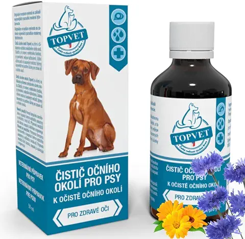 Green idea - Topvet - Limpiador de ojos para Perros con ácido Bórico y Hierbas Medicinales, Cuidado de los ojos y Limpieza de ojos para Perros, 50 ml  