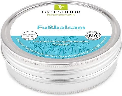 Greendoor Bálsamo para pies con BIO Manteca de Cacao, Crema de pies & Schrunde Ungüento, 4 x Productividad, Cosmética Natural, Pie Bálsamo  