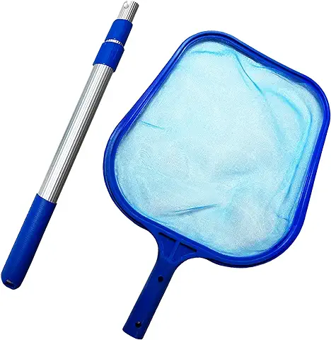Greenerever Red Limpiadora de Piscinas con Pértiga (100 cm) | Red Limpiadora de Hojas para Bañeras | Red de Malla Fina con Marco de Plástico | Elimina Fácilmente Las Hojas de Piscinas de Hidromasaje  