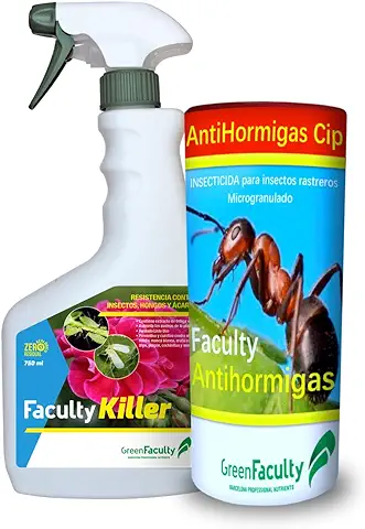 GreenFaculty - Pack Protección - Insecticida Ecológico + Antihormigas. Kit Ahorro para la Protección de tu Casa y Jardín con Antiplagas Triple Acción Ecológico y Anti Hormigas Insectos Rastreros.  