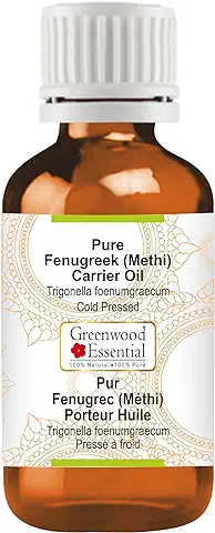 Greenwood Essential - Aceite Portador de Fenogreco o Methi (Trigonella Foenumgraecum) 100 % Natural de Grado Terapéutico Prensado en Frío, 30 ml  