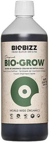 GROWMANIA Fertilizante Bio Grow de BioBizz 1 L | Abono 100% Orgánico para Etapa de Aumento de Plantas y Cultivos | Sustrato Natural Todo Tipo Tierras  