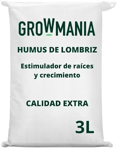GROWMANIA Hummus de Lombriz 3L para Plantas | Fertilizante Orgánico | Sustrato Universal Rico en Bionutrientes | Abono para Cultivos  