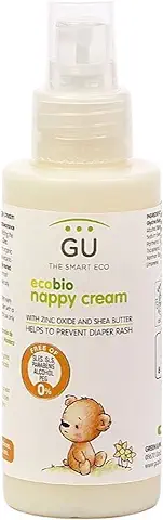 GU Crema Ecológica para el Cambio de Pañal, con Manteca de Karité y Óxido de Zinc - 100 ml  