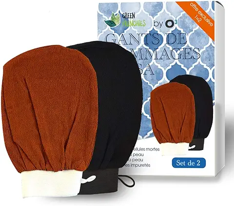 Guante de Crin-2 Guantes exfoliantes para el cuerpo y la cara-Guantes de Kessa para un exfoliante natural y eficaz