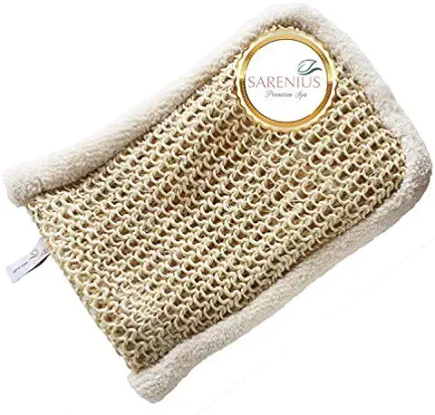 Guante de Masaje de Sisal - Calidad Orgánica - Efecto de Peeling Profundo a Través de la Estructura Gruesa - Peeling en todo el Cuerpo. Made in Italy - Sarenius Premium Spa  