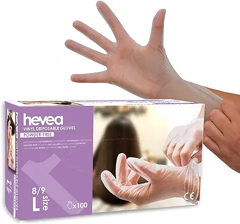Guantes Desechables de Vinilo sin Polvo pack 1 x 100 Talla L  
