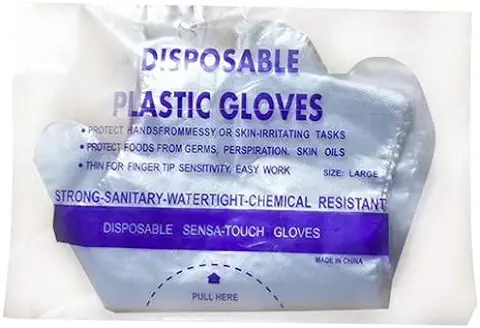 Guantes Desechables Polietileno Transparente 10000 UnidadesGuantes Plastico Desechables - Guantes Polietileno de Calidad Alimentaria para Comida Manualidades Limpieza Pelo Tinte Etc...  