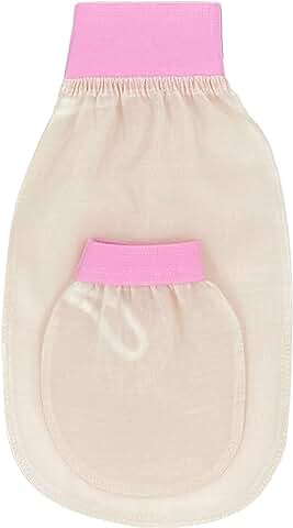 Guantes y Guantes Exfoliantes de seda Natural Turca, Paquete/juego para la cara y el Cuerpo, Guantes de Baño Turco para Hammam Baño, Exfoliante Corporal para Mujer  