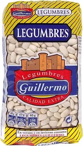 Guillermo | Alubia Blanca Riñón - Paquete 1kg. | 100% Ecológico | Calidad Extra | Gran Fuente de Proteínas Vegetales, Hidratos de Carbono, Minerales y Vitaminas  