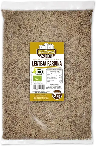 Guillermo | Lenteja Pardina BIO - Bolsa 2 kg. | 100% Ecológica | Hidratos de Carbono de Calidad | No Necesita Apenas Estar a Remojo Antes del Cocinado Gracias a su Pequeño Tamaño  
