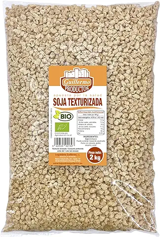 Guillermo | Soja Texturizada BIO - Bolsa 2 kg. | 100% Ecológica | Alto Contenido en Proteínas | Perfecta para Dietas Veganas o Vegetarianas  