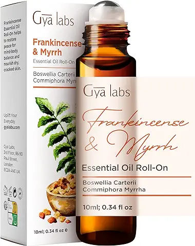 Gya Labs Roll-On de aceite esencial de incienso y mirra (10 ml) - Aroma profundo y terroso