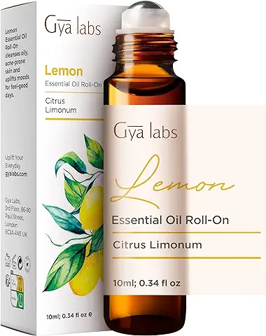 Gya Labs Roll-On de Aceite Esencial de Limón (10 ml) - Aroma Vibrante y Cítrico  