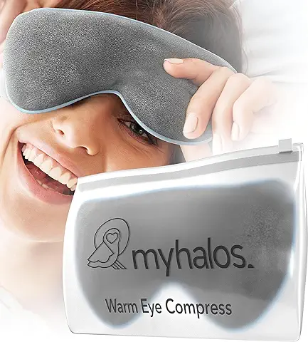 H M Hangover Mask Antifaz – Compresa Cálida para Ojos Secos, para Microondas – Blefaritis y Orzuelos – Incluye Correa Ajustable y Funda, Moderna, Gris.  